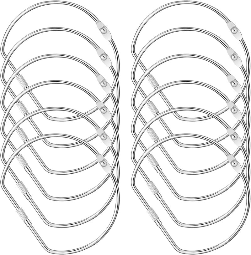 STSTECH 12 Pcs 5 Inch D-Shaped Loose Leaf Binder Rings, Large Nickel Plated Metal Book Rings with Screw Lock for Index Cards, Documents, Keychains, DIY Crafts, Office, School, and Home Supplies(5 Inch) - Image 1